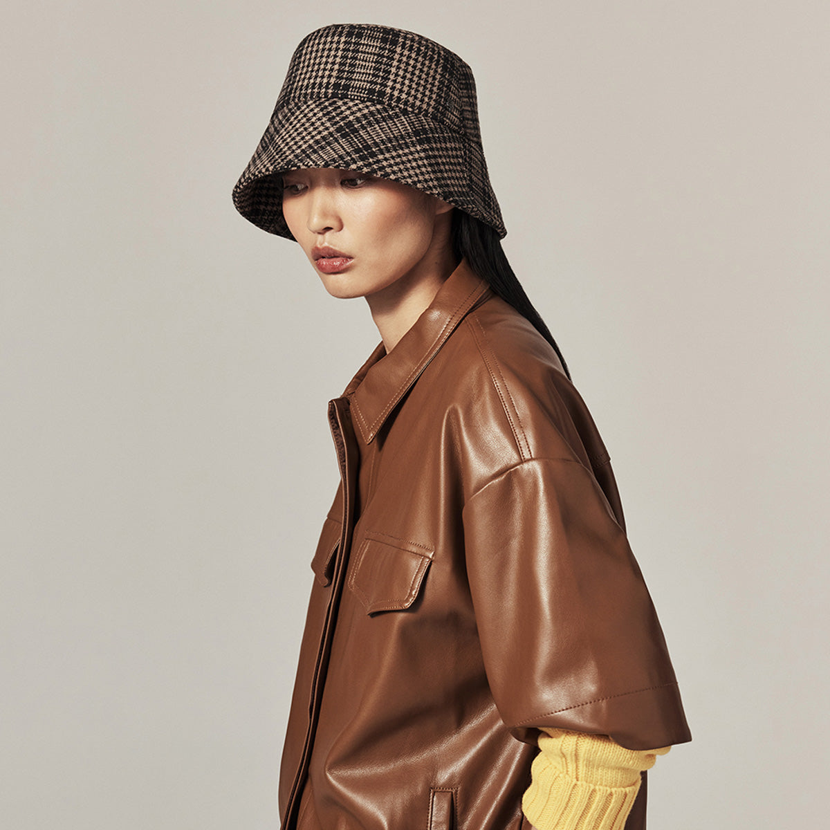 Calvin Wool Blend Check Bucket - Image 4