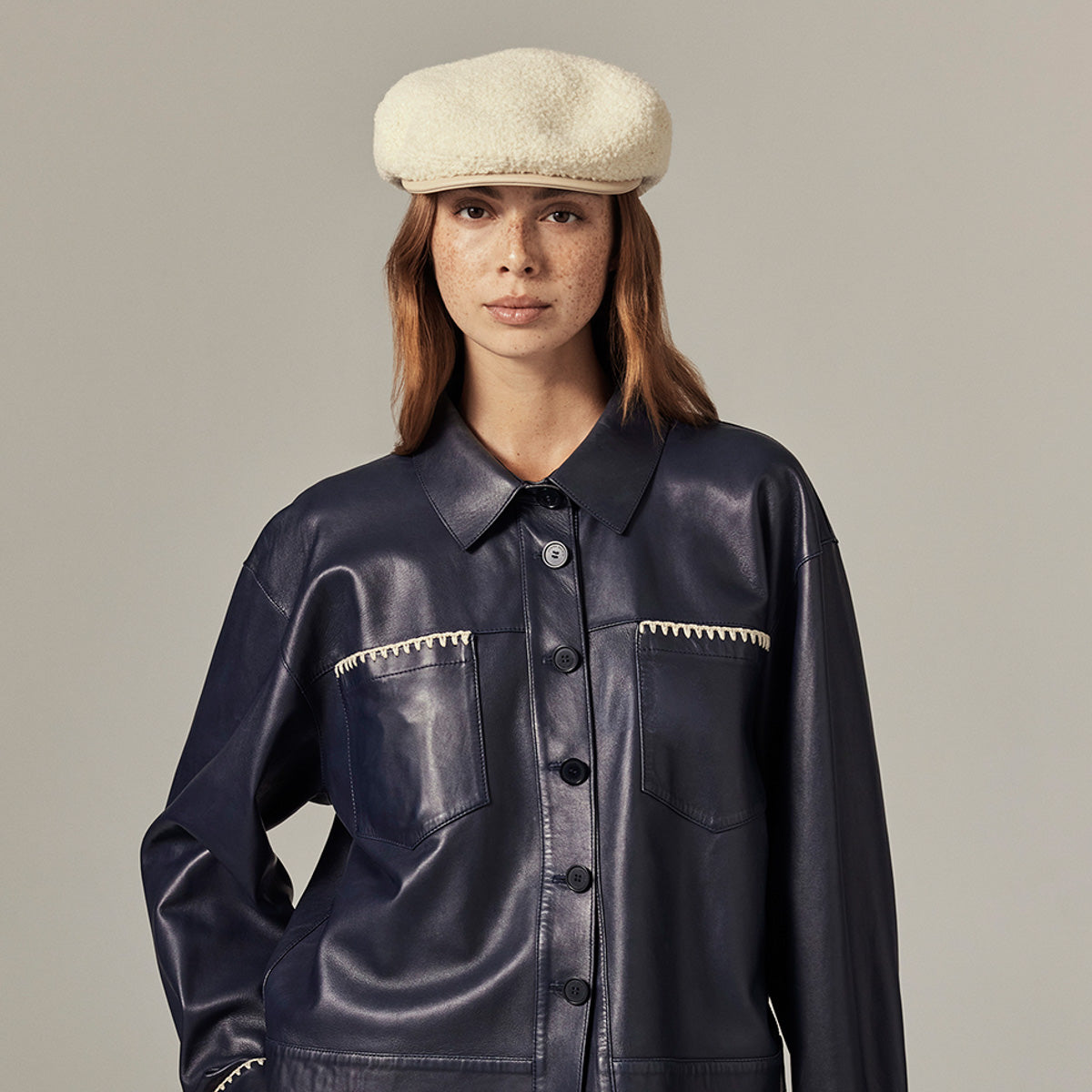 Clive Wool Blend Flat Cap - Image 2