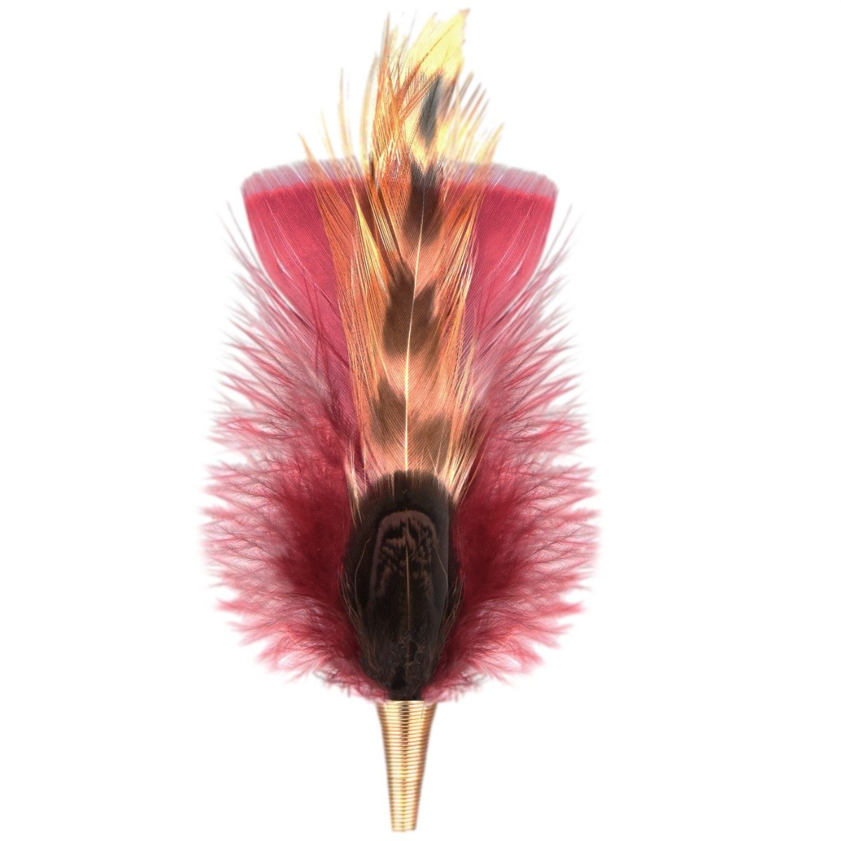 Trimmed & Crowned Rust & Brown Feather