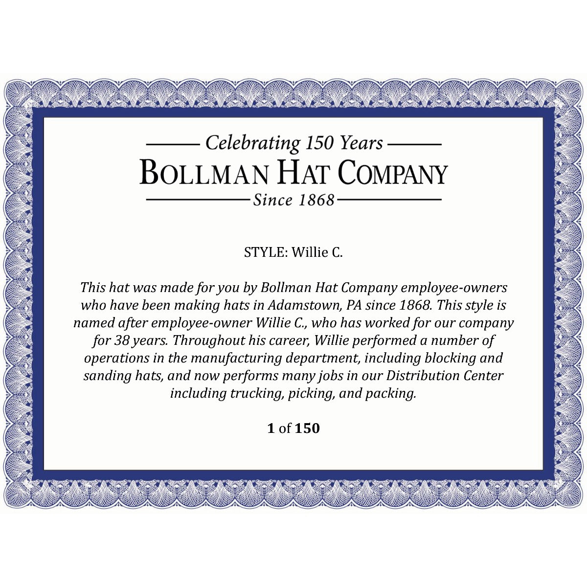 Willie C. Fedora - Bollman Hat Company - Image 5