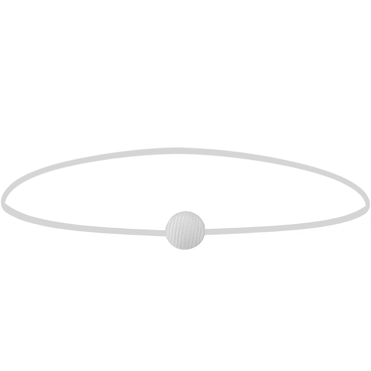 Trimmed & Crowned White Corded Hat Band